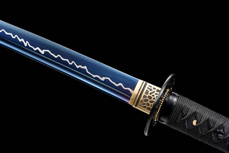 Handmade Japanese katana Samurai Swords High Quality Sword High-Manganese Steel Full Tang Blue Blade