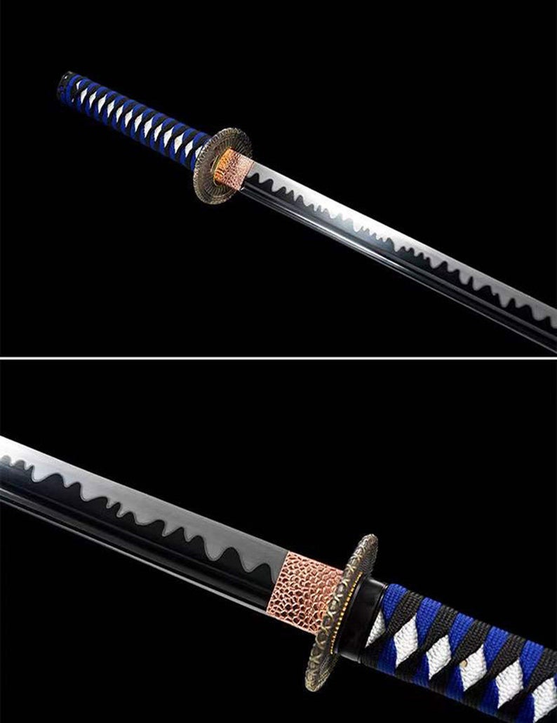 Handmade Japanese Ninjato Ninja katana Samurai Swords High Quality Sword Full Tang Blue scabbard