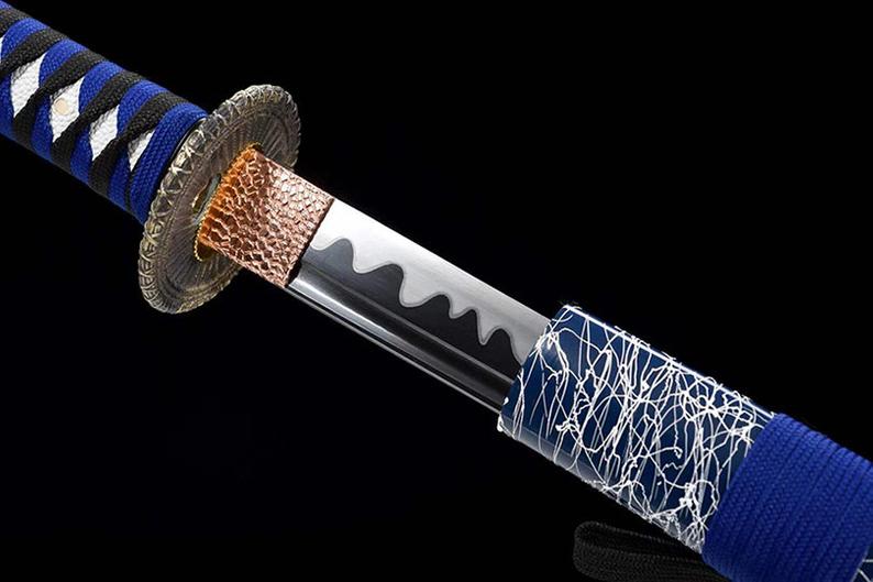 Handmade Japanese Ninjato Ninja katana Samurai Swords High Quality Sword Full Tang Blue scabbard