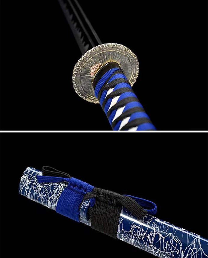 Handmade Japanese Ninjato Ninja katana Samurai Swords High Quality Sword Full Tang Blue scabbard