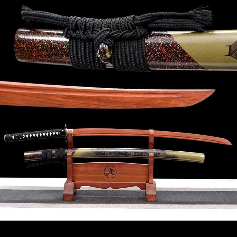 Handmade Japanese Wooden katana Samurai Swords High Quality Redwood Blade Training Sword