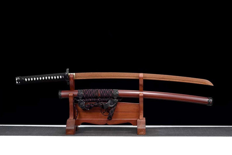 Épées de samouraï katana en bois japonais faites à la main Tachi épée d'entraînement de lame en palissandre de haute qualité