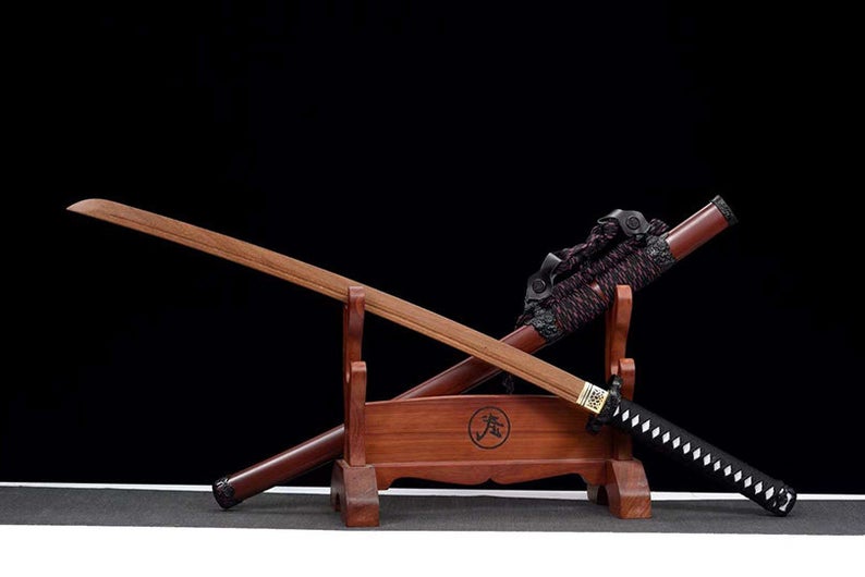 Épées de samouraï katana en bois japonais faites à la main Tachi épée d'entraînement de lame en palissandre de haute qualité