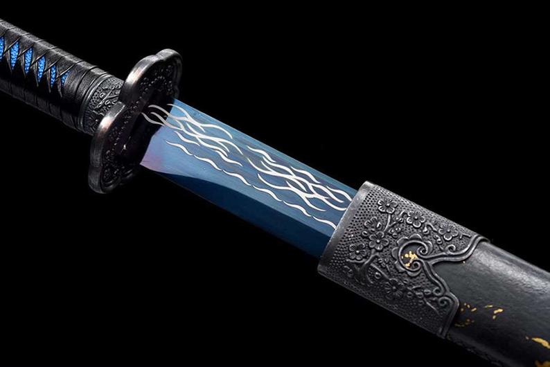 Handmade Chinese Swords Tang Dynasty Swords High Quality Real Sword High manganese steel Dao Full Tang Blue Blade