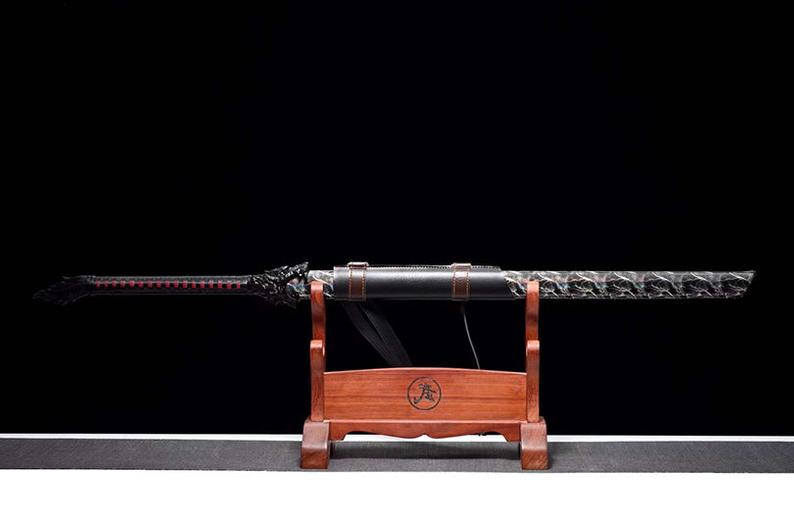 Épées chinoises faites à la main de la dynastie Tang, véritable épée de haute qualité en acier à haute teneur en manganèse Dao, lame en or pleine Tang, âme de loup