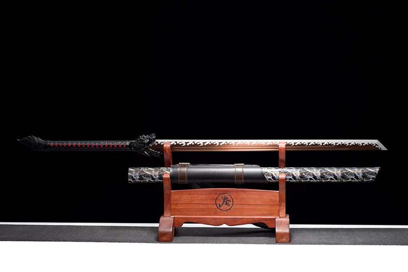Handmade Chinese Swords Tang Dynasty Swords High Quality Real Sword High manganese steel Dao Full Tang Gold Blade Wolf Soul