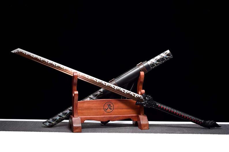 Handmade Chinese Swords Tang Dynasty Swords High Quality Real Sword High manganese steel Dao Full Tang Gold Blade Wolf Soul