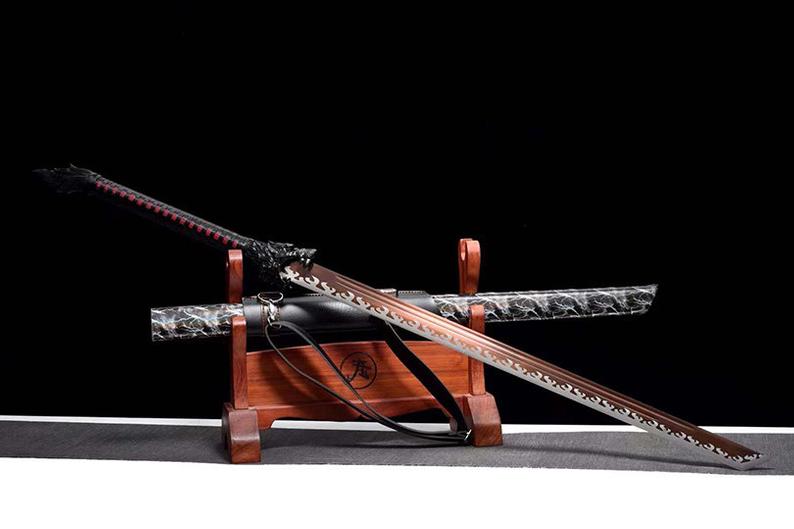 Handmade Chinese Swords Tang Dynasty Swords High Quality Real Sword High manganese steel Dao Full Tang Gold Blade Wolf Soul