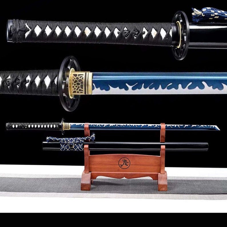Handmade Japanese Ninjato Ninja katana Samurai Swords High Quality Sword Full Tang Blue Blade