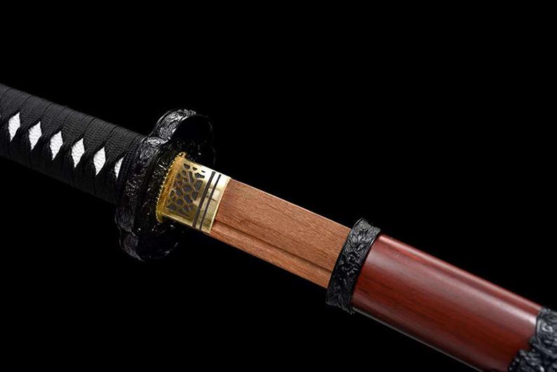 Épées de samouraï katana en bois japonais faites à la main Tachi épée d'entraînement de lame en palissandre de haute qualité