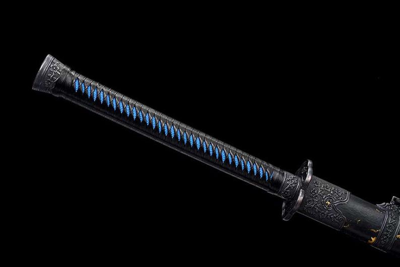 Handmade Chinese Swords Tang Dynasty Swords High Quality Real Sword High manganese steel Dao Full Tang Blue Blade