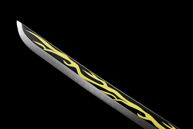 Handgefertigtes Katana-Samurai-Schwert, echte japanische Anime-Schwerter, geschärfte weiße Scheide aus Kohlenstoffstahl