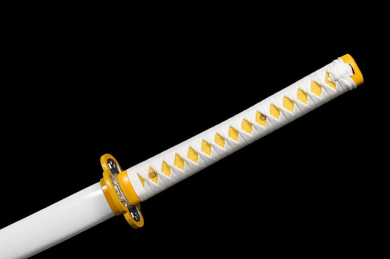 Handgefertigtes Katana-Samurai-Schwert, echte japanische Anime-Schwerter, geschärfte weiße Scheide aus Kohlenstoffstahl