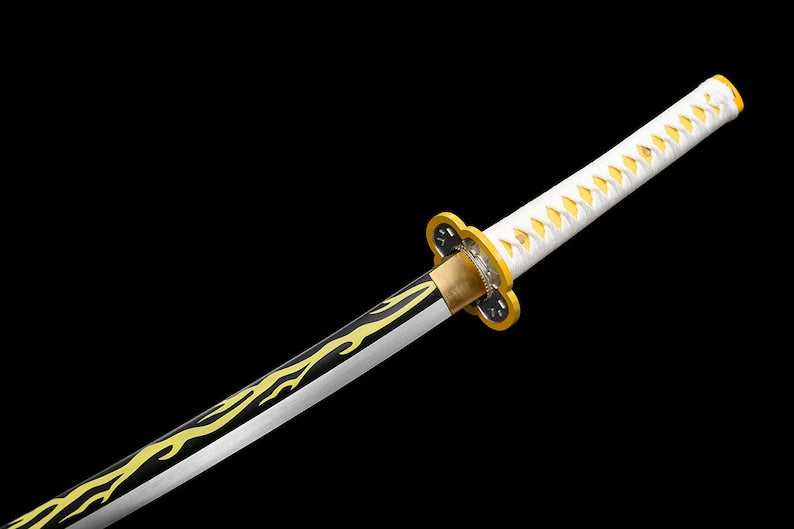 Handgefertigtes Katana-Samurai-Schwert, echte japanische Anime-Schwerter, geschärfte weiße Scheide aus Kohlenstoffstahl