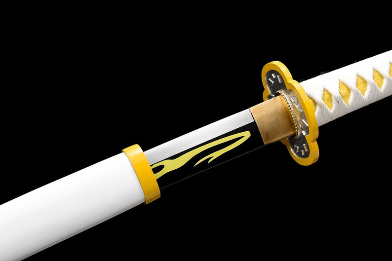 Handgefertigtes Katana-Samurai-Schwert, echte japanische Anime-Schwerter, geschärfte weiße Scheide aus Kohlenstoffstahl