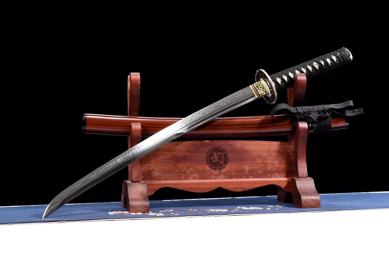 サンダルウッドWakizashi Sword T10 Steel Hamon