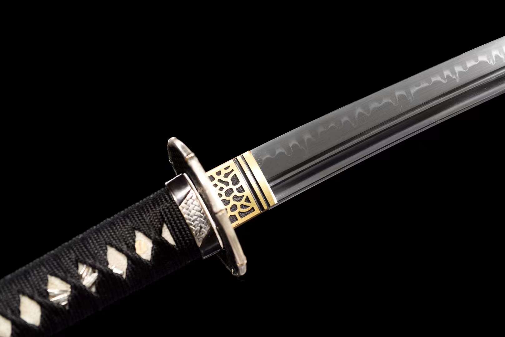 サンダルウッドWakizashi Sword T10 Steel Hamon