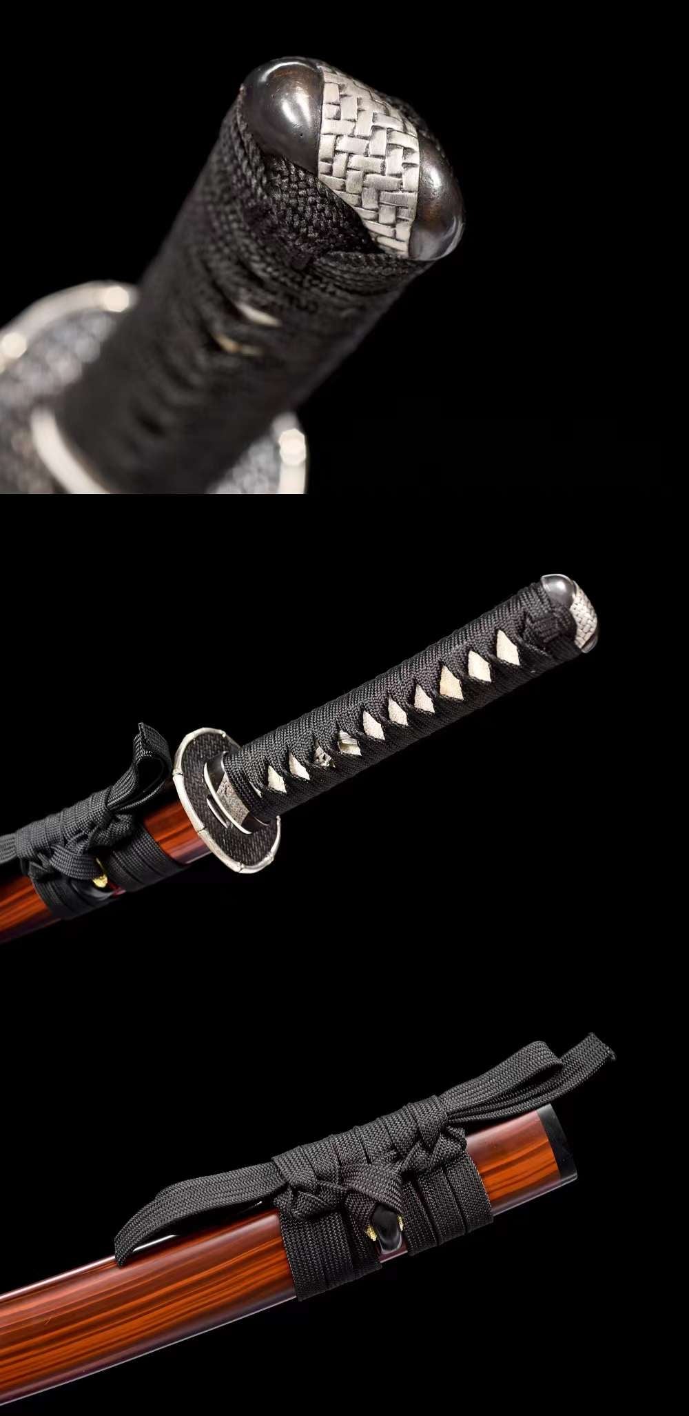 サンダルウッドWakizashi Sword T10 Steel Hamon