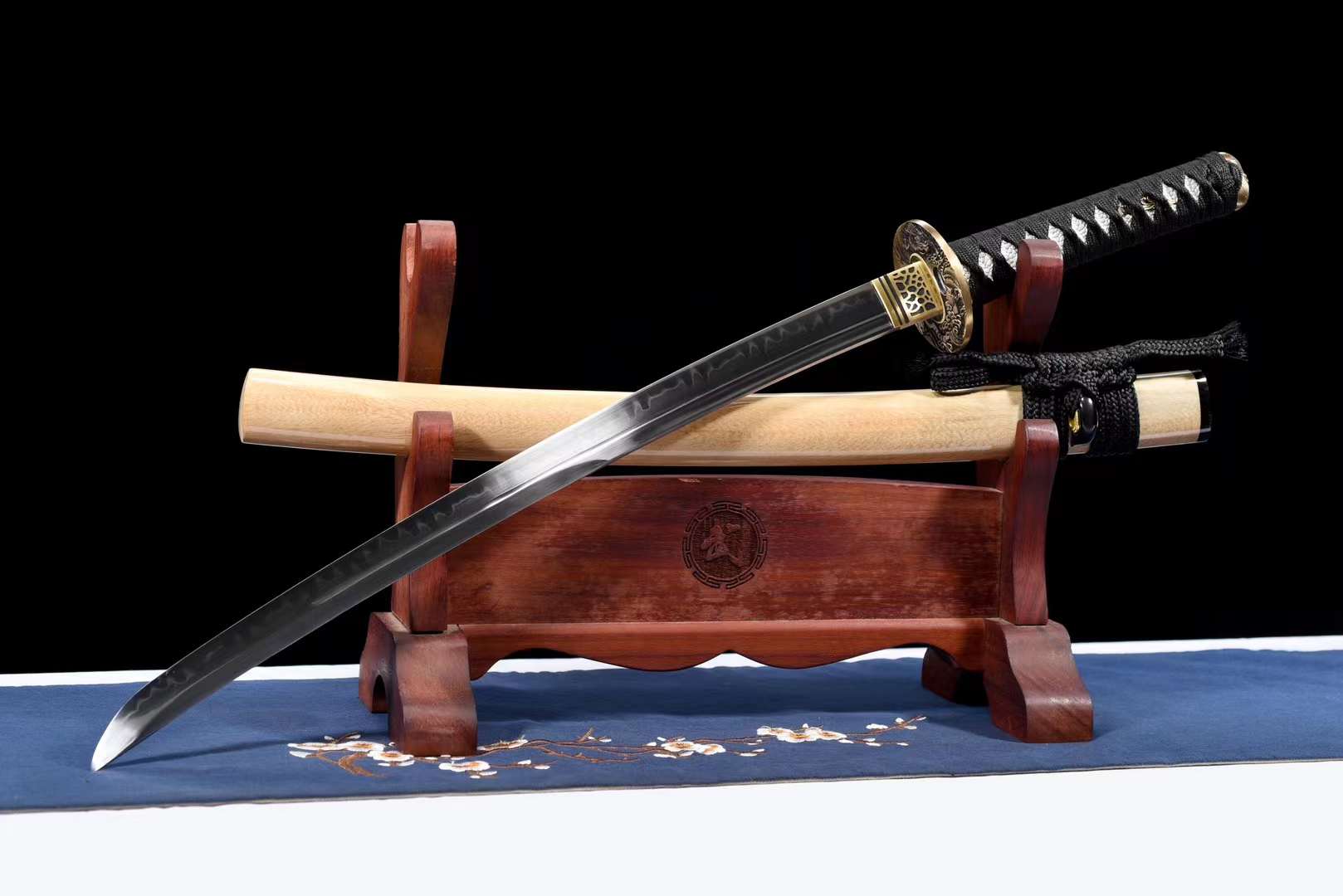 天麟 Wakizashi Sword T10 Steel Hamon Sharpened