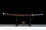 One Piece Roronoa Zoro Handgefertigtes japanisches Katana-Samuraischwert Schwert Full Tang 1045 Carbon Steel Black Blade 
