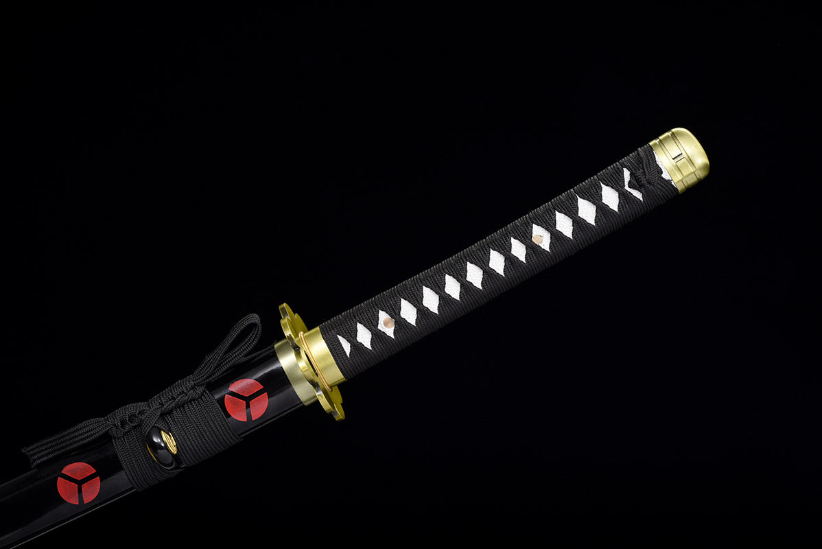 One Piece Roronoa Zoro Handgefertigtes japanisches Katana-Samuraischwert Schwert Full Tang 1045 Carbon Steel Black Blade 