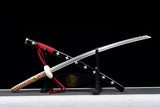 Handgefertigte japanische Katana-Samurai-Schwerter, echtes Anime-Schwert, einteilig, voller Zapfen, geschärft 