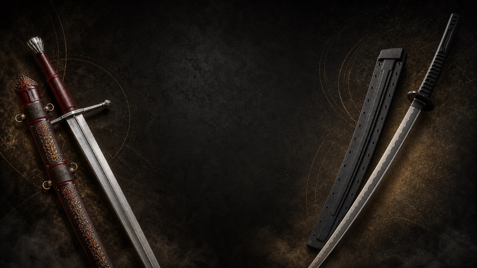 JMSWORD tactical and medieval swords on dark forged-metal background