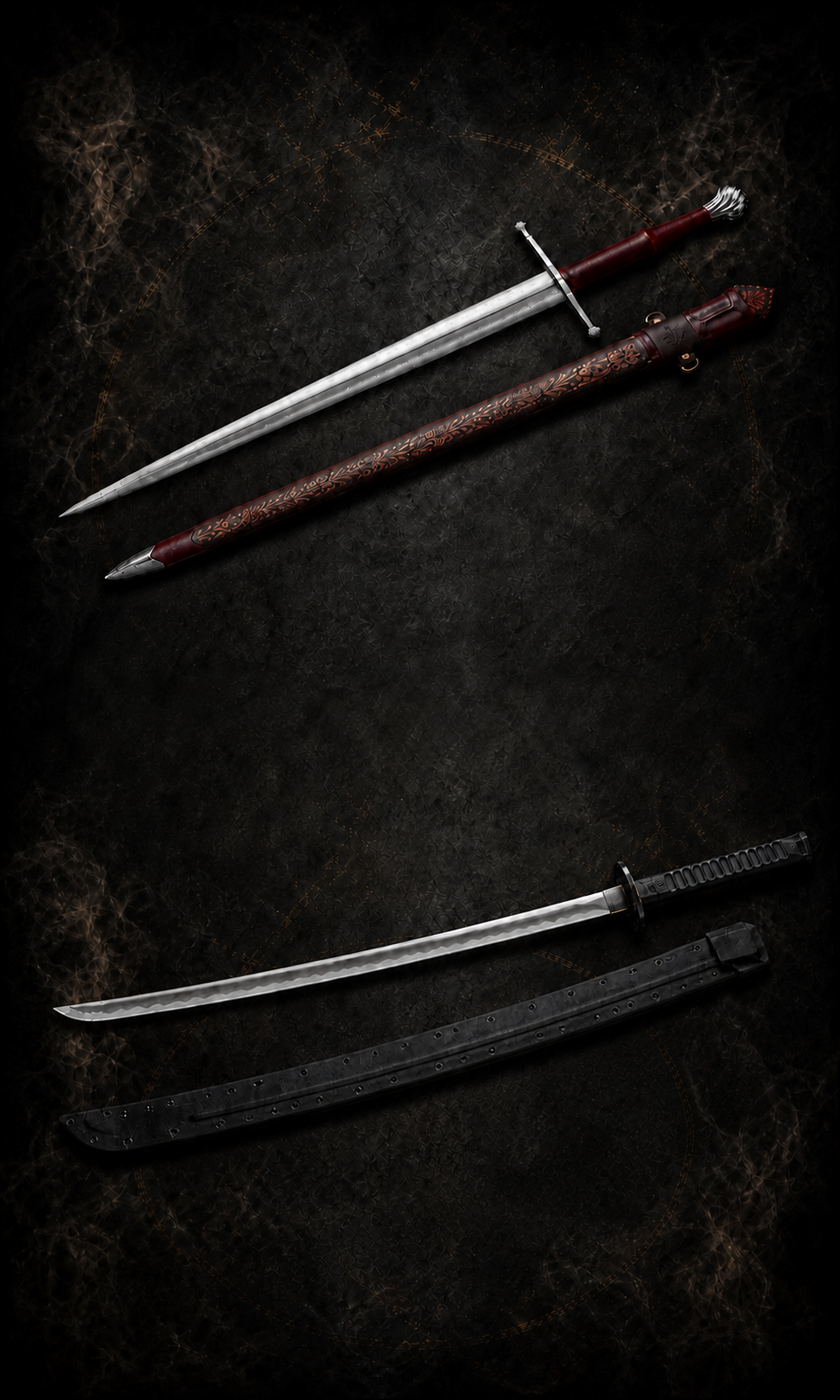 JMSWORD medieval sword and tactical katana stacked mobile homepage banner