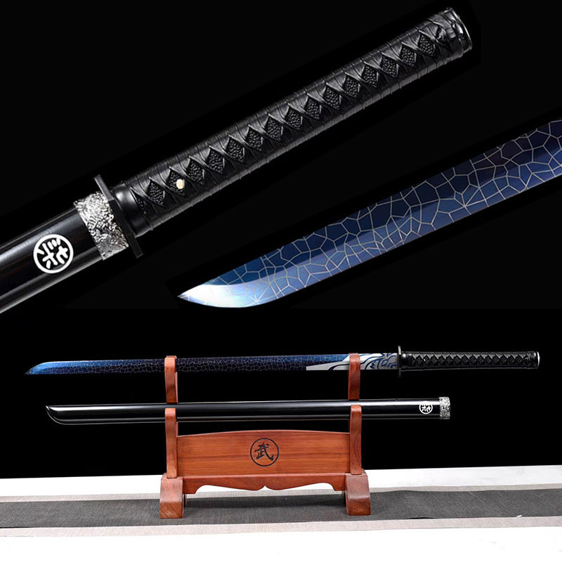 Épées de samouraï Katana faites à la main, véritable épée d'anime pleine soie aiguisée sept assassins