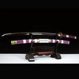 Handgefertigte japanische Katana-Samurai-Schwerter, echtes Anime-Schwert, einteilig, voller Zapfen, geschärft