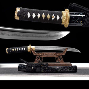 Handmade Japanese Katana Samurai Swords Real Tanto Sword T10 Carbon Steel Burning Blade Sharpened