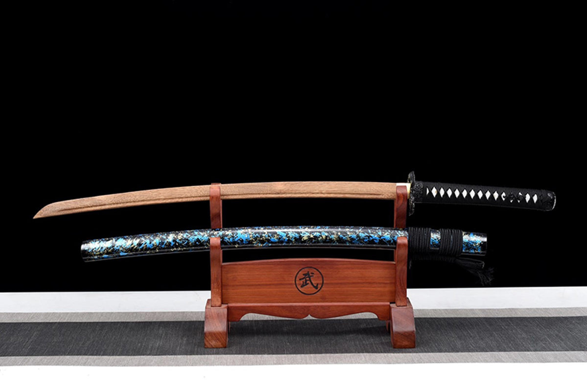 Épées japonaises faites à la main, pratique du samouraï Katana, épée en bois, fourreau blanc