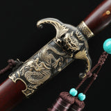 Handmade Dragon Style Chinese Swords Jian With Red Wood Scabbard