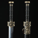 Handmade China Dragon Style Real Chinese Han Swords With Black Scabbard