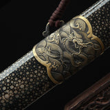 Echte handgemachte chinesische Schwerter im chinesischen Drachenstil mit schwarzer Scheide 