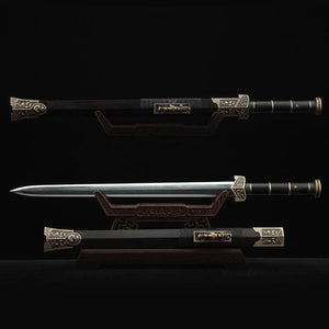 Schwarzer Drache, echtes Han-Schwert, chinesische Schwerter mit Holzscheide 