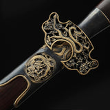 Damascus Steel Black Sandalwood Ming Dynasty Hand Forged Real Chinese Swords