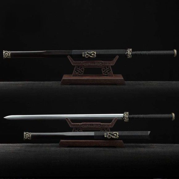 Chinesische Han-Dynastie-Gott-Tier-Thema, echte chinesische Schwerter aus Damaststahl mit vollem Zapfen 