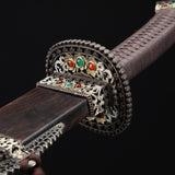 Handmade Damascus Steel Chinese Ming Dynasty King Swords With Wood Scabbard
