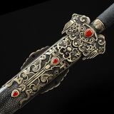 Handmade Real Rayskin Scabbard Damascus Steel Chinese Swords Of Feng Shen Jian