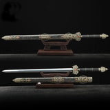 Handmade Real Rayskin Scabbard Damascus Steel Chinese Swords Of Feng Shen Jian