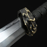 Chinese Han Dynasty God Beast Theme Damascus Steel Full Tang Real Chinese Swords