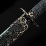 Handmade Chinese Qing Dynasty Real Rayskin Clay Tempered Real Hamon King Swords