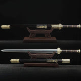 Retro Gold Theme Damascus Steel Full Tang Real Chinese Han Dynasty Swords
