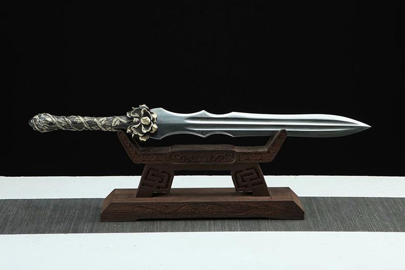 Handmade Real Sword Chinese Swords Damascus Steel With Leather Scabbard High Quality