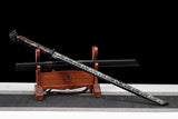 Handgefertigtes echtes Schwert aus der Tang-Dynastie, chinesische Schwerter, Dao, hoher Manganstahl, schwarze Klinge, Totenkopf 