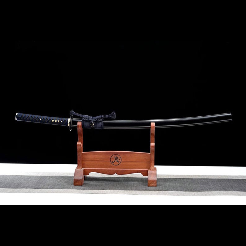 Handmade Japanese Katana Samurai Swords Practice Wooden Sword Black S jmsword