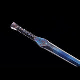 Handmade Real Sword Han Dynasty Chinese Swords Damascus Steel Blue Blade Cowhide scabbard