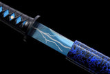 Handgefertigte japanische Ninjato-Ninja-Katana-Samurai-Schwerter, hochwertiges Schwert mit vollem Tang, blauer Klinge und Drachendruck 