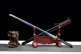 Handgefertigte japanische Ninjato-Ninja-Katana-Samurai-Schwerter, hochwertiges Schwert mit voller Tang-blauer Klinge und Kupfer-Tsuba 